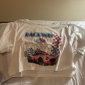 Raceway Miami Women's Graphic Crop Top - White